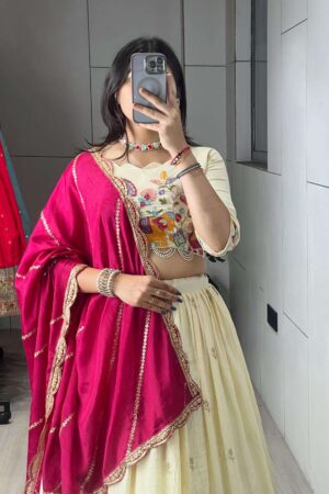 grtn8138 Crush Vichitra half saree unstitch lehenga