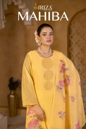 ibiza mahiba series 5021-5024 linen jaquard wholesale suit in surat