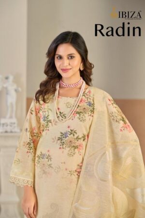 ibiza radin series 5071-5074 pure linen jacquard wholesale suit in surat