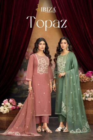 ibiza topaz series 6011-6014 linen cotton jacquard wholesale suit in surat