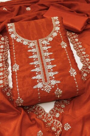 JINAAM – NANDI VICHITRA SILK MULTI NECK DAMAN OLLOVER WORK suit JINAAM – NANDI VICHITRA SILK MULTI NECK DAMAN OLLOVER WORK suit