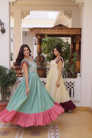 ka1234 readymade cotton sequence work long gown ka1234 readymade cotton sequence work long gown