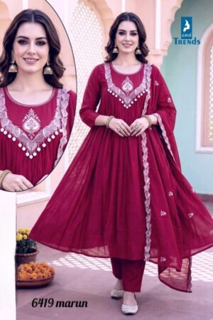 kaya 6419 mul chanderi wholesale readymade suit kaya 6419 mul chanderi wholesale readymade suit