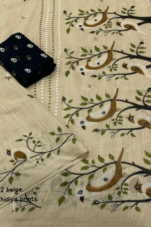 Home Rehmat Boutique Buy Ethnic Suits Online for Weddings kc 712 linen beautiful printed casual wear saree Rehmat Boutique