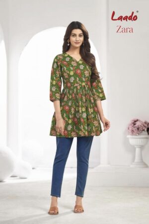 laado zara vol 8 series 8001-8010 heavy pure cotton short kurtis Rehmat Boutique
