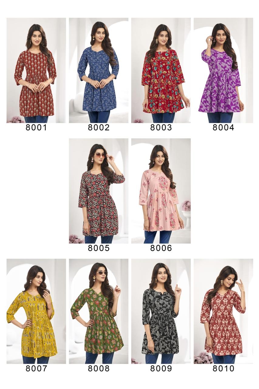 Laado Zara Vol-8 series 8001-8010 Pure Cotton Printed Tunic Flair Style Top Rehmat Boutique Laado Zara Vol-8 series 8001-8010 Pure Cotton Printed Tunic Flair Style Top Laado Zara Vol-8 series 8001-8010 Pure Cotton Printed Tunic Flair Style Top Rehmat Boutique
