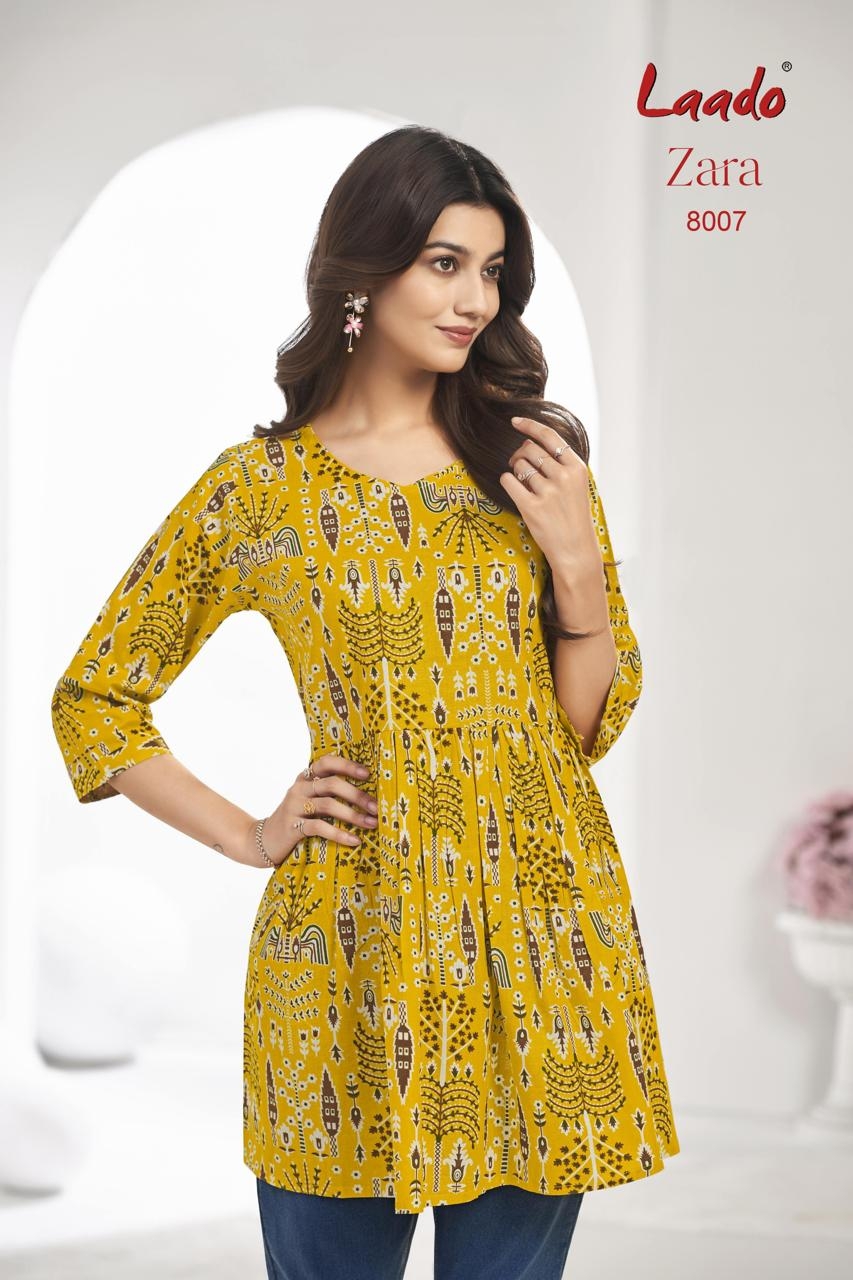 Laado Zara Vol-8 series 8001-8010 Pure Cotton Printed Tunic Flair Style Top Rehmat Boutique Laado Zara Vol-8 series 8001-8010 Pure Cotton Printed Tunic Flair Style Top Laado Zara Vol-8 series 8001-8010 Pure Cotton Printed Tunic Flair Style Top Rehmat Boutique