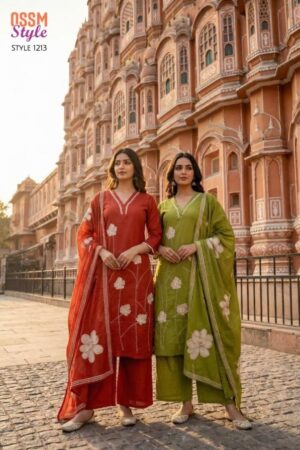 ossm 1213 PREMIUM COTTON DHABU wholesale readymade suit in surat Rehmat Boutique