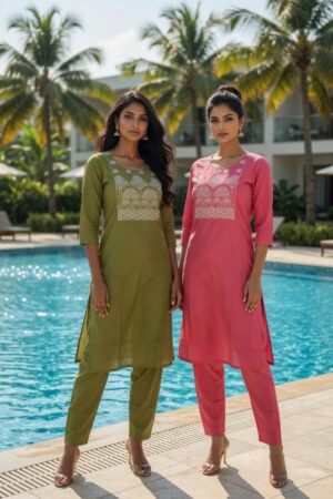 Home Rehmat Boutique Buy Ethnic Suits Online for Weddings ossm 1215 PREMIUM COTTON DHABU kurti with bottom Rehmat Boutique