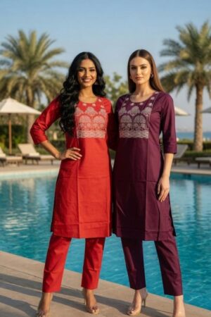 ossm 1215 PREMIUM COTTON DHABU kurti with bottom ossm 1215 PREMIUM COTTON DHABU kurti with bottom