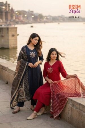 ossm 176 PREMIUM COTTON DHABU wholesale readymade suit Rehmat Boutique