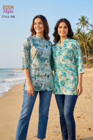 ossm 198 cotton print wholesale short tops Rehmat Boutique
