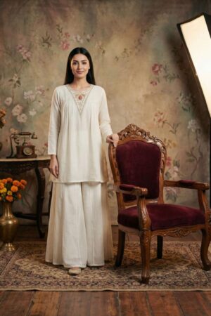 Home Rehmat Boutique Buy Ethnic Suits Online for Weddings rr 1007 festive look readymade vichitra silk kurti with plazzo online Rehmat Boutique