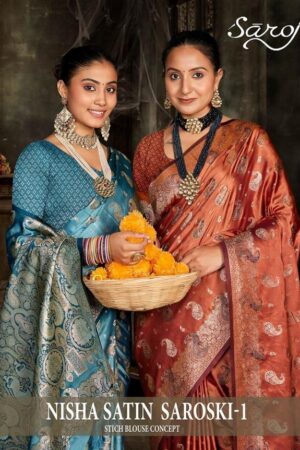 Saroj Nisha Satin saroski vol 1 series 1001-1004 Satin silk wholesale saree
