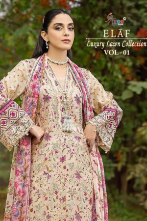 shree fabs elaf luxury lawn collection vol 1 series 4301-4308 pure cotton wholesale suit shree fabs elaf luxury lawn collection vol 1 series 4301-4308 pure cotton wholesale suit