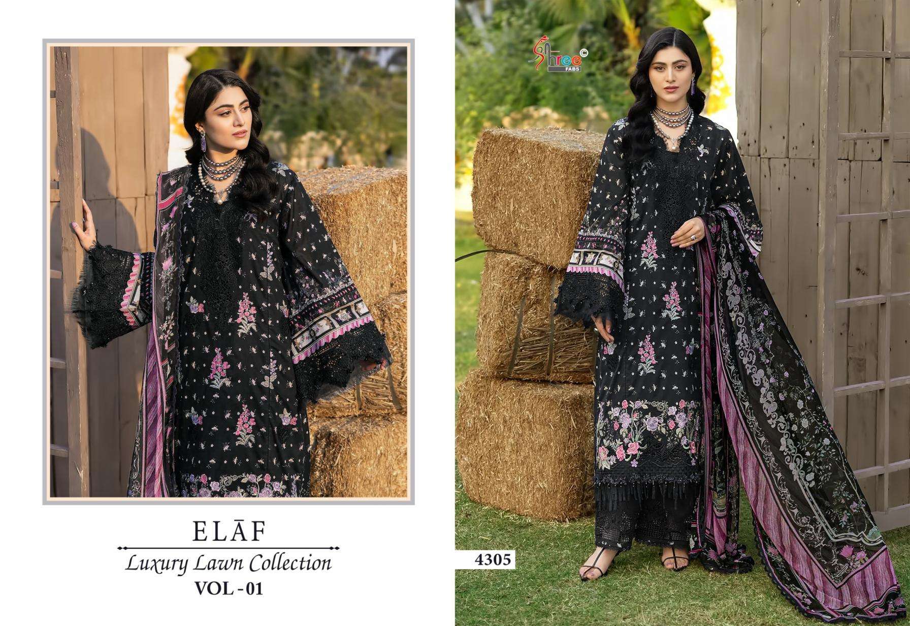 shree fabs elaf luxury lawn collection vol 1 series 4301-4308 pure cotton wholesale suit Rehmat Boutique shree fabs elaf luxury lawn collection vol 1 series 4301-4308 pure cotton wholesale suit shree fabs elaf luxury lawn collection vol 1 series 4301-4308 pure cotton wholesale suit Rehmat Boutique