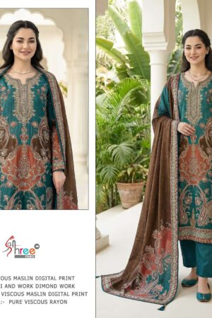 SHREE FABS KT – 344 Pure Viscous Maslin Digital Print and Aari Work wholesale suit SHREE FABS KT – 344 Pure Viscous Maslin Digital Print and Aari Work wholesale suit