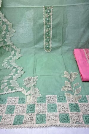 shrutika cotton mul chanderi unique unstitch salear kameez