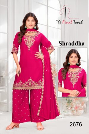 the final touch shraddha series 2674-2677 Chinon wholesale readymade suit