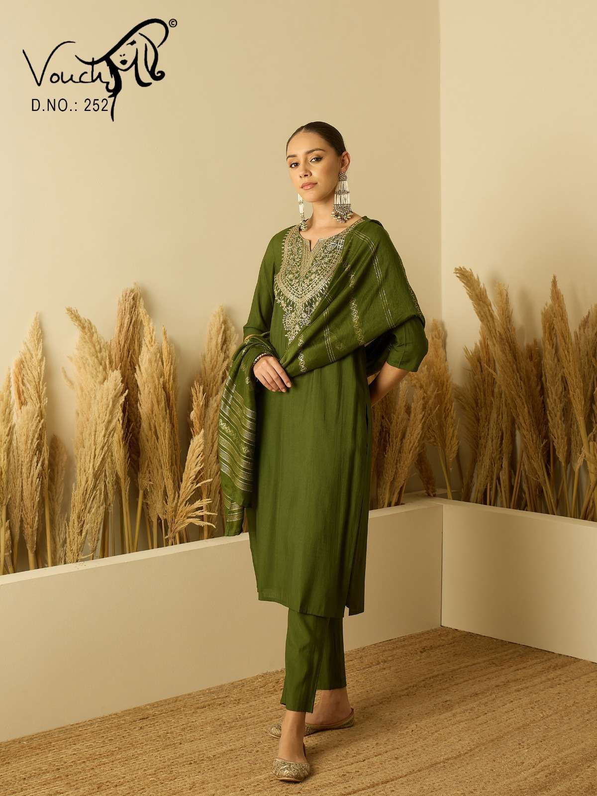 VOUCH roman silk with embroidered wholesale suit Rehmat Boutique VOUCH roman silk with embroidered wholesale suit Rehmat Boutique
