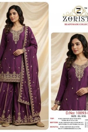 zorista 10093 chinon silk readymade wholesale pakistani suit